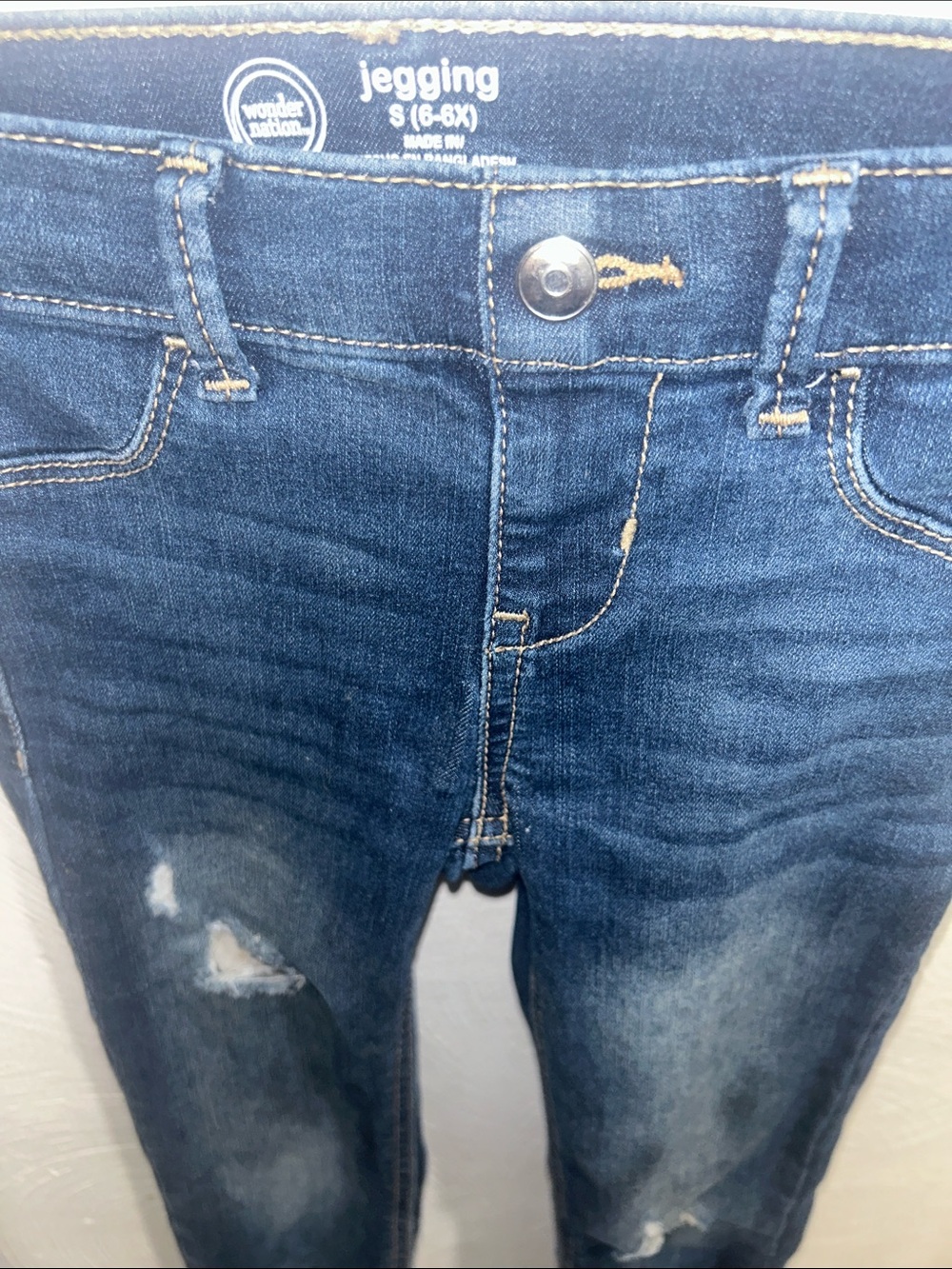 Girls Jegging Skinny Jeans - Dark Blue Stretch (Brand: )
